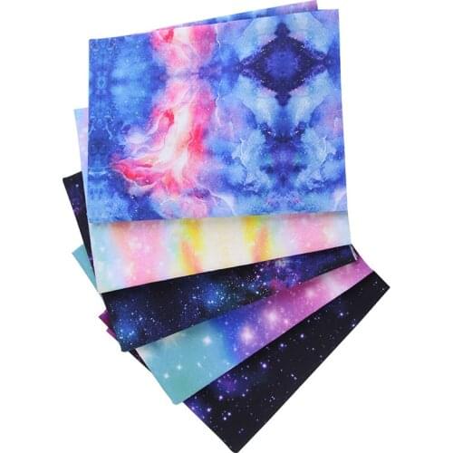 MeetLife Galaxy Starry Sky Cotton Fabric 5PCS/Pack Printed Cloth Sewing Quilting Fabrics For Patchwork Needlework DIY Handmade