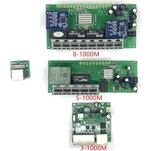 3/5/8 port mini poe Gigabit switch module 48V2A 96w-144w 3 port 10/100/1000M switch module PCBA Motherboard RJ45 POE switch