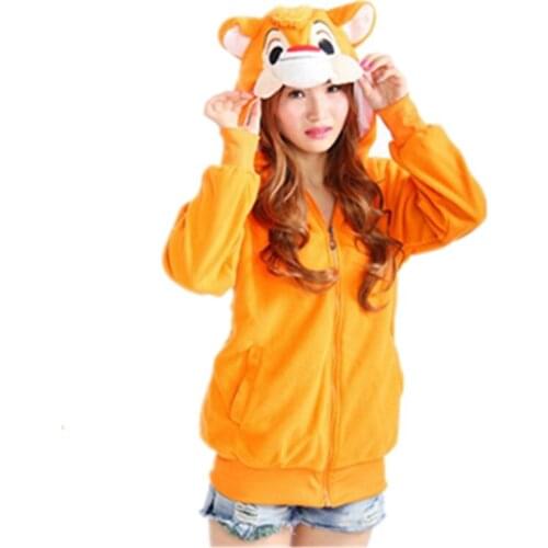 Cartoon squirrel Sweatshirts Long sleeve with zipper hat Cosplay squirrel Costume Men Women Hoodies Animals Cosplay Sweatshirts