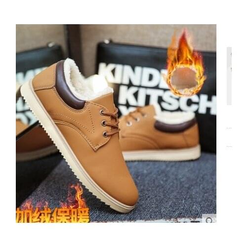 Men Boots Men Winter Shoes Plus Size 35-48 Warm Ankle Botas Hombre For Leather Winter Boots Shoes Men Plush Winter Sneakers Mens