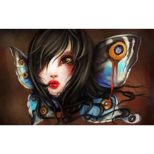 5D DIY Butterfly Girl Diamond Painting Cross Stitch Kit Diamond Mosaic Embroidery Square/Round Drill Gift JX734