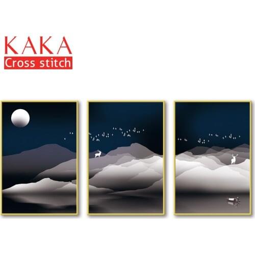 Cross stitch kits,Embroidery needlework sets with printed pattern,11CT-canvas for Home Decor Painting,Animals Full NCKA114