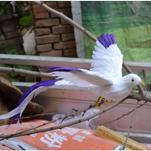 New simulation wings Phoenix Bird toy plastic&furs white long tail bird gift about 50x25cm 0991