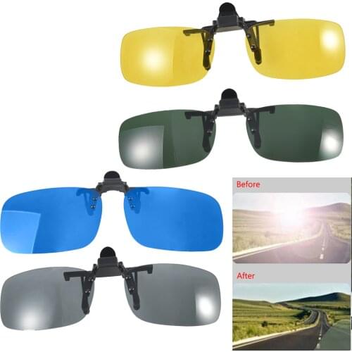 Car Driver Goggles Anti-UVA UVB Polarized Sun Glasses Driving Night Vision Lens Clip on Sunglasses Interior Accessories