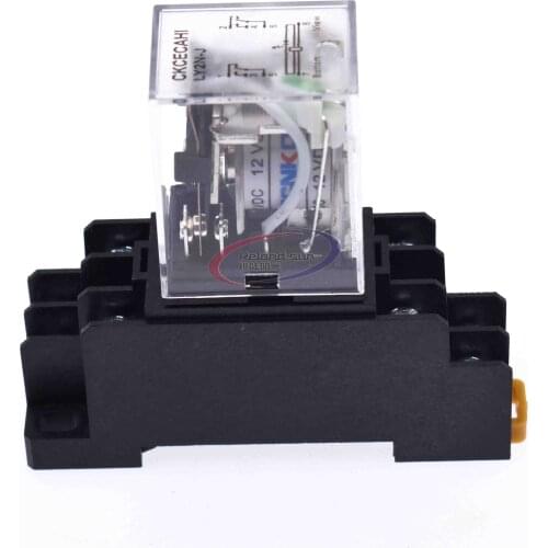 Coil Power Relay 220V AC LY2NJ Miniature Relay DPDT 8 Pins 10A 240VAC LY2 LY2 JQX-13F With PTF08A Socket Base