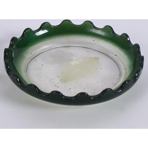 DIY Crystal Epoxy Silicone Mold Round Plate Flower Shaped Wave Edge Mirror Surface Handmade Storage Box Silicone Mold