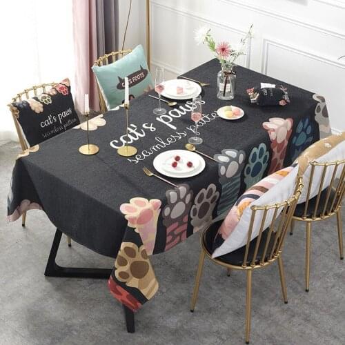 Cartoon Meow Claw Series Tablecloth Fabric Hipster Coffee Table TV Cabinet Table Cloth Rectangular Tablecloth