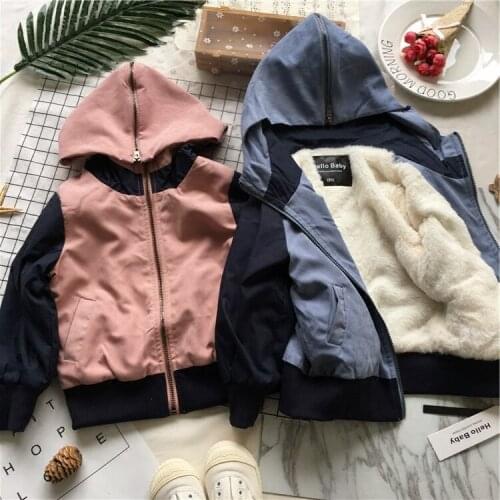 Tonytaobaby New Winter Clothes for Boys and Girls Plush Hooded Coat Bear Embroidered Plush Coat