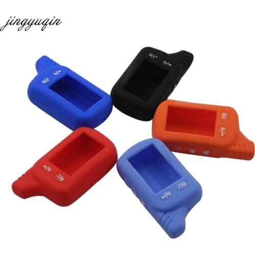 Jingyuqin TZ9010 Silicone Case KeyChain Russian 2-way Alarm System Alarm Key Fob For Tomahawk TZ-9010 TZ9010