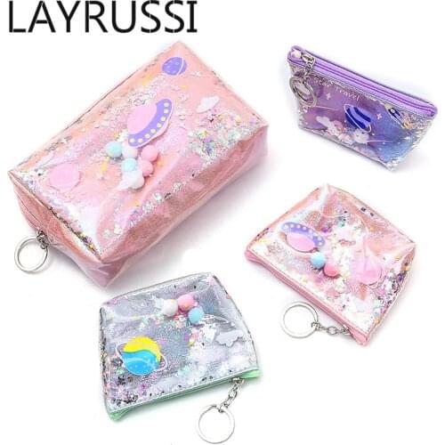 LAYRUSSI Waterproof Cosmetic Cases Cute Makeup Bag Beauty Organizer Travel Pouch Necessaries Toiletry Wash Bags & Coin Purses