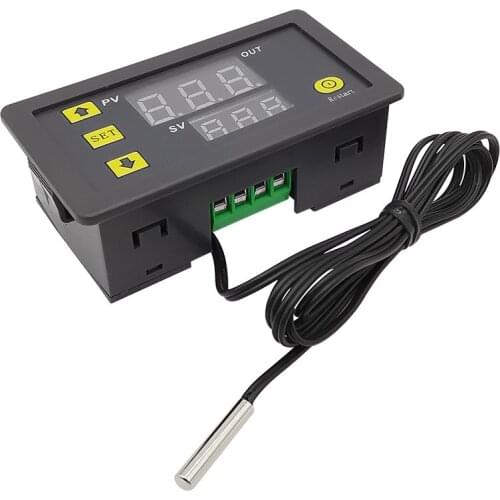 W3230 Probe Line 20A Digital Temperature Control 12V 24V AC110-220V LED Display Thermostat With Heat/Cooling Control Instrument