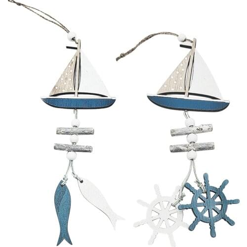 1PCS Ocean Series Creative Gifts Ocean Wind Crafts Small Fish Hanging Ornaments Home Jewelry Pendant - Sailing Rudder Home Decor