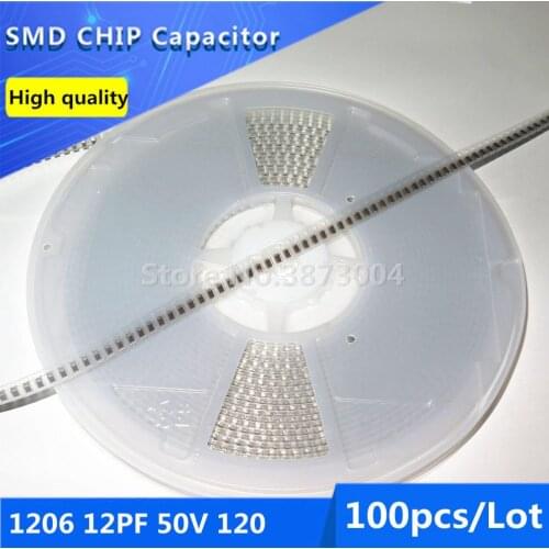 100pcs 1206 13PF 50V COG/NPO 5% Thick Film Chip Multilayer Ceramic Capacitor