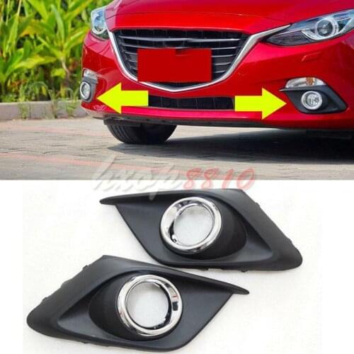 For Mazda 3 Axela 2014 2015 2016 High quality Sedan Front Bumper Fog Lights Housing R&L COVER 2pcs
