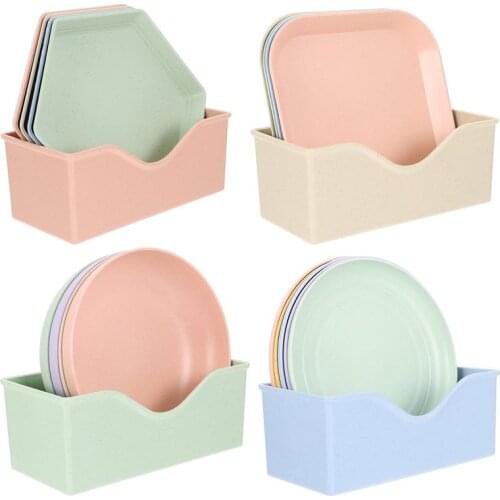 5pcs/Set Wheat Straw Plates Nordic Dining Snack Fruit Plates Sauce Dish Dining Spit Bone Garbage Dish Kitchen Tableware