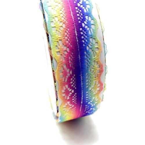 5Yards 28mm Double color Wide Bilateral Handicrafts Embroidered Net Lace Trim Ribbon Wedding Birthday Christmas Decorations #01