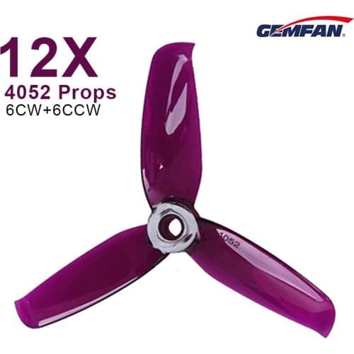 6 Pairs /12 Pcs Gemfan Flash 4052 4 inch tri-blade Propeller Flash Props CW CCW motor mini propeller For RC Drones Quadcopter