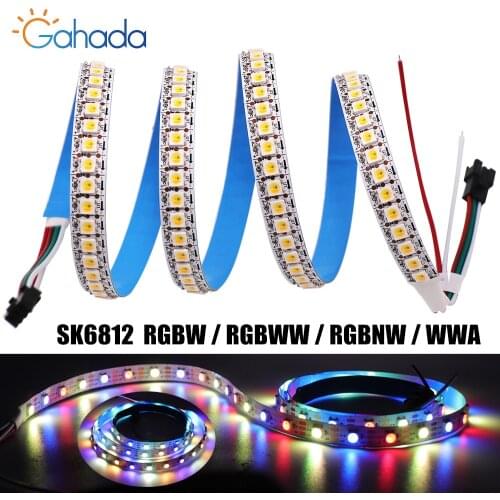 1m 2m 5m DC5V Addressable Like WS2812B 5V SK6812 RGBW Led Strip Light WWA 4 Color in 1 Led Waterproof 30/60/96/144 Leds/m
