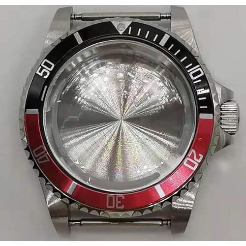 39.5mm Watch accessories Black / red / blue aluminum frame stainless steel shell parts, suitable for st1612 Miyota 8215 ETA 2813