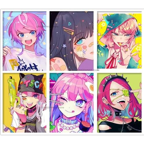 5d Diy Diamond Painting Anime Cartoon Girl Hypnosis Microphone Diamond Mosaic Embroidery Cross Stitch Kits Art Home Decor Gift