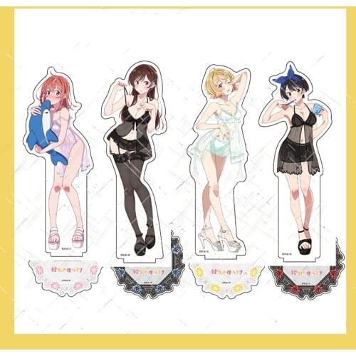 Anime Kanojo Okarishimasu Rent A Girlfriend Mizuhara Chizuru Asami Nanami Swimwear Series Acrylic Stand Figure Model Desktop Toy