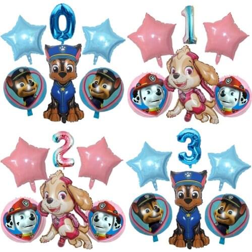 Patrol toy balloon Puppy model Desktop decoration balloon Girl boy Birthday party Room decoration Childrens gifts Suit