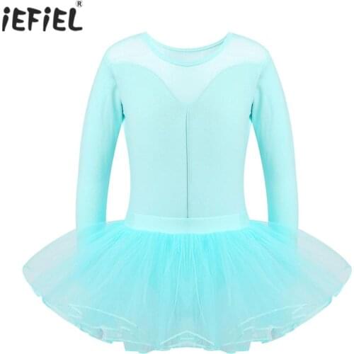 Children Kids Ballet Tutu Dress Girls Dancewear Ballerina Party Costumes Gymnastics Leotard With Tulle Skirt Dance Clothes Set