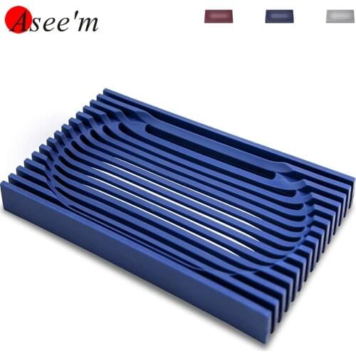 Double Sides Hollow Silicone Soap Holder Bathroom Soap Tray Simple Lines Single Color Kitchen Sponge Dish With Drain Easy Dry