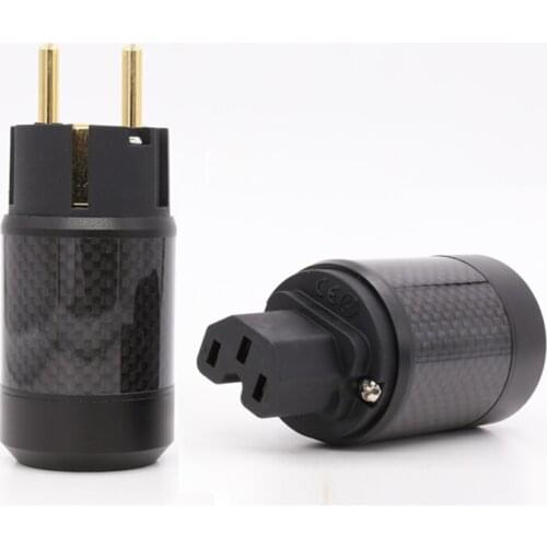 Hi-End Gold Plated EU Power Plug Schuko Power Connector hifi IEC Connector