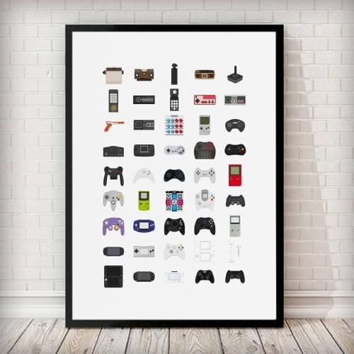 Video Game Controllers Canvas Painting Prints Gift For Boys Retro Gaming Wall Room Decorative Decor Pictures Posters Aesthetic