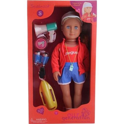 LUCKDOLL Surf American Doll (selling doll + clothes accessories) & Girls Toys, Generation, Birthday Gift