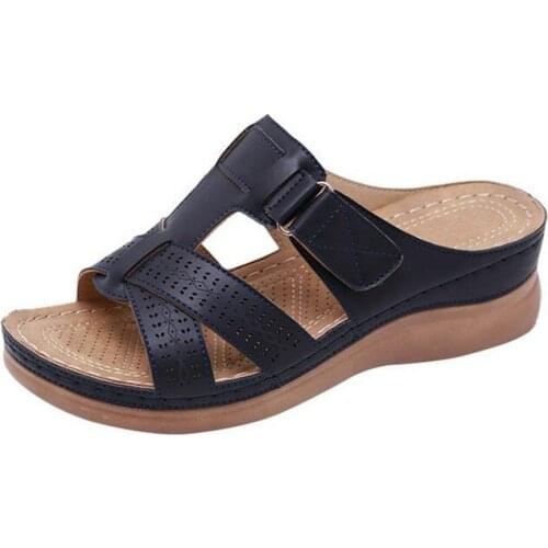 Summer womens sandals wear-resistant non-slip large size retro thick-soled comfortable sandals