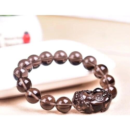 Mens PIXIU Bracelets Ice Obsidian Brave Troops With Coins Round Beads Bracelets Gift for Womens Fine Jewelry