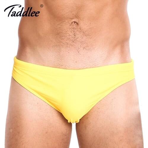 Taddlee Brand New Mens Swim Briefs Man Swimwear Gay Penis Pouch WJ Pad Inside Enhance Men Swimsuits Swimming Board Surf Shorts