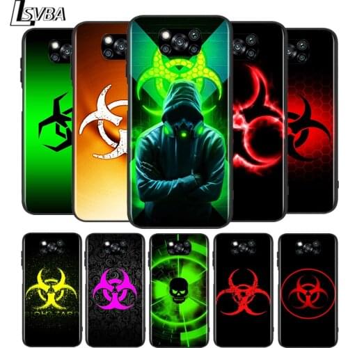 Red biohazard for Xiaomi Poco X3 NFC X2 M3 M2 F2 Pro C3 F1 A2 Lite A1 Mix3 Play Silicone Soft Black Phone Case
