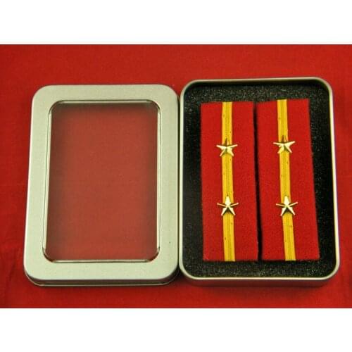 WWII WW2 Imperial Japanese Sergeant Army Stars Shoulder Boards Uniform Patches with Box Reproduction