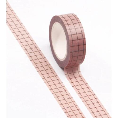 NEW 10pcs/lot Decorative Pale Pink Grid Washi Tapes Paper DIY Scrapbooking Planner Adhesive Masking Tapes Kawaii Stationery