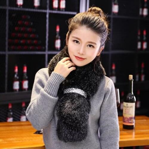 Mingjiebihuo Autumn and winter ladies Korean faux fur scarf wild fur collar warm scarf wild thick women girls fashion shawl