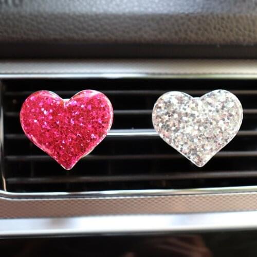 Shining love car parfume air freshener outlet, perfume clip, creative heart car accessories, vehicle aromatherapy vent clamp