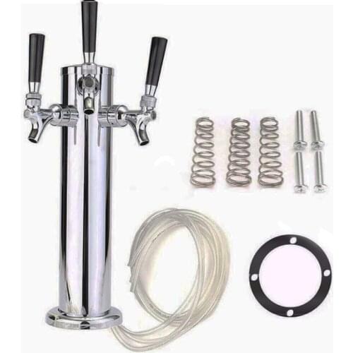 Homebrewing Stainless Steel Beer Tower Three Taps Tri Tap Draft Beer Column for bar