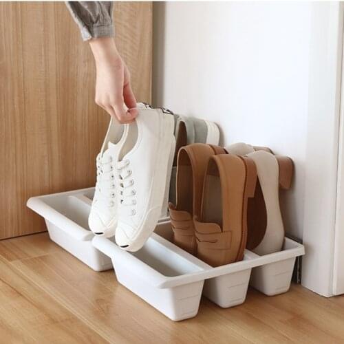 Home Three Shoes Racks Plastic Organizer Japanese Shoe Storage Box Space Saver Cupboard Cabinets Creative Container