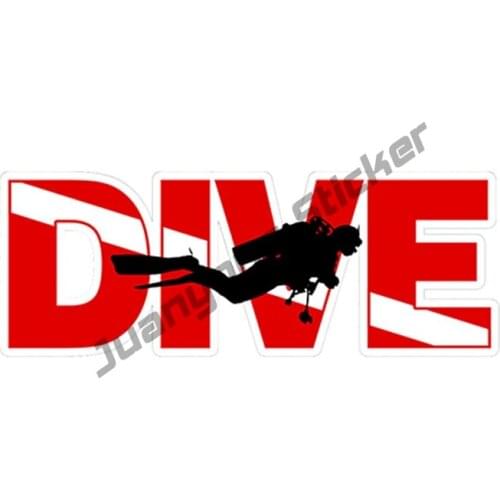 Scuba DIVER Cutout Flag Car Sticker JDM Refit Decal Bumper Car Truck Boat Funny Car Stickers Cover Scratches Decor PVC15x5cm