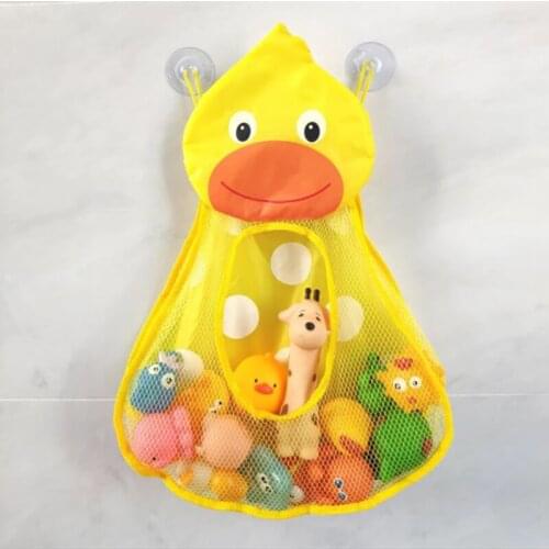 Baby Shower Bath Toys Duck Little Frog Rabbit Baby Kid Toy Storage Mesh With Strong Suction Cups Toy Bag Net Bathroom Organizer