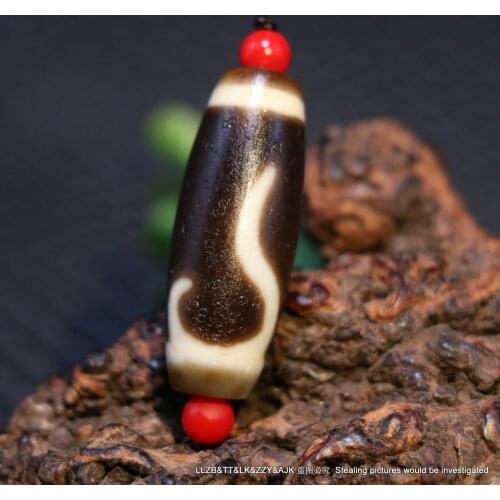 Treasure LKbrother Sauces Power Magic Tibetan Old Agate As You Wish Money Hook dZi Bead Amulet Pendant Talisman UPD210721G0705
