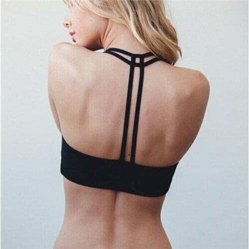 50Pcs/Lot Sport Bra Sexy Backless Yoga Fitness Breathable Vest Wireless Padded Push Up Running Tops Female Athletic
