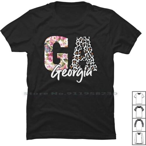 Georgia Alphabet For Dark T Shirt 100% Cotton United States Geography Alphabet Georgia States Alpha State Dark Usa Map Geo Bet
