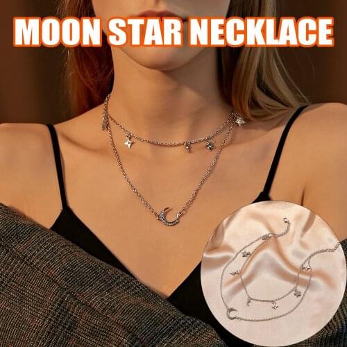 Vintage Multilayer Pendant Butterfly Necklace for Women Butterflies Moon Star Charm Choker Necklaces Boho Jewelry Christmas Gift