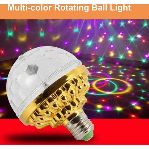 6W Stage Rotating E27 LEDs Light Bulb 6 Color LEDs Stage Light for Family Parties Birthday KTV Party Pub Decor DJ Disco Light