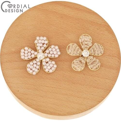 Cordial Design 20Pcs 32*32MM Jewelry Accessories/Earring Findings/Hand Made/Imitation Pearl/DIY Making/Crystal Charms/Decoration