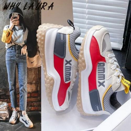 Spring/Summer 2021 Flat Macarone Patch Color Womens Sneakers in Casual Comfortable Womens Sneakers Vulcanized Shoes